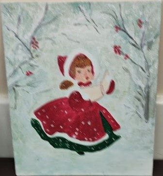 Josie, the carol singer, acrylics.